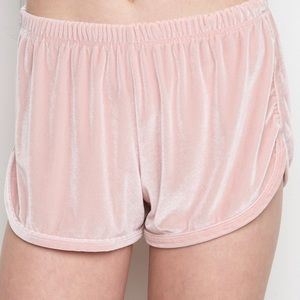 Brandy Melville velvet pink shorts
